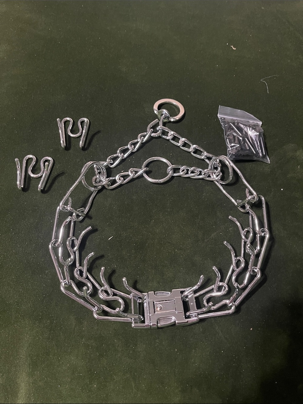 Heavy-Duty Silver Prong Training Collar for Dogs - Never Used